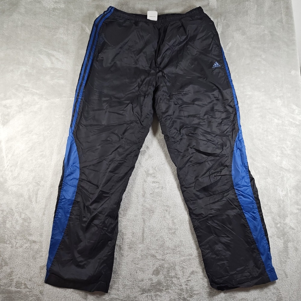 Vintage Adidas Track Pants Mens Large Ankle Zip Side Stripe Y2K Baggy Skater